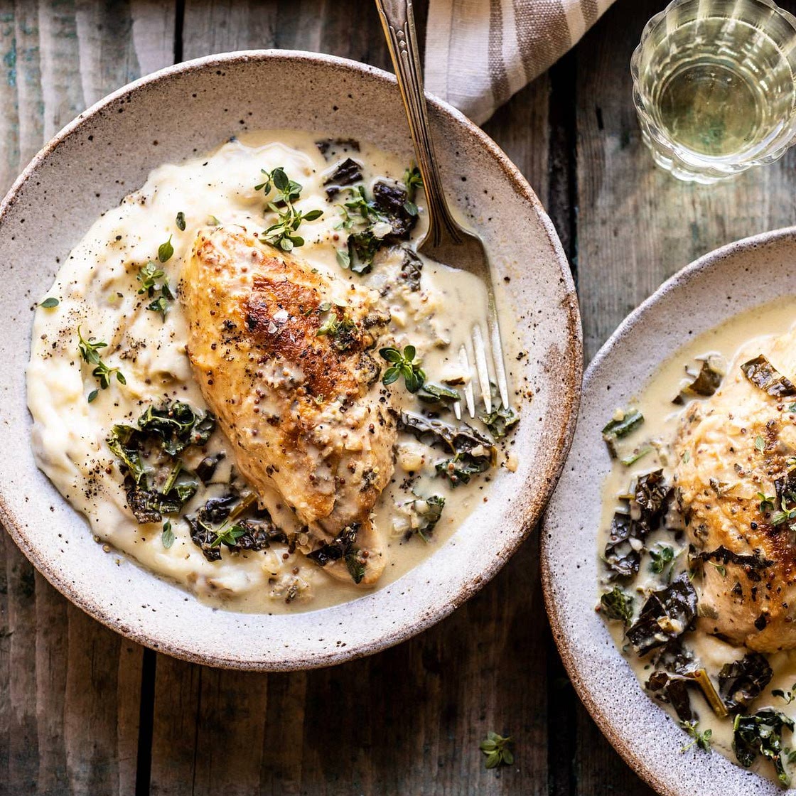 Slow Cooker French Wine and Mustard Chicken