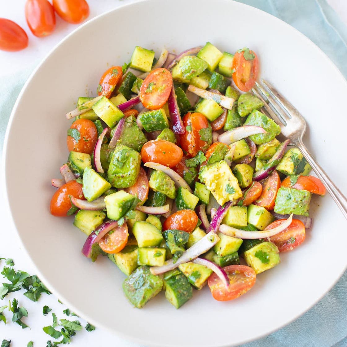 Avocado Cucumber Tomato Salad