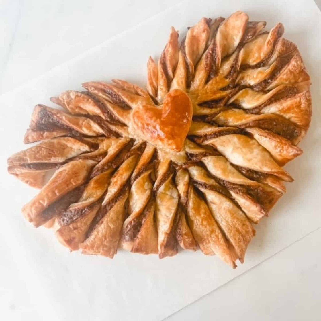 Nutella Puff Pastry Heart-Shaped Twists