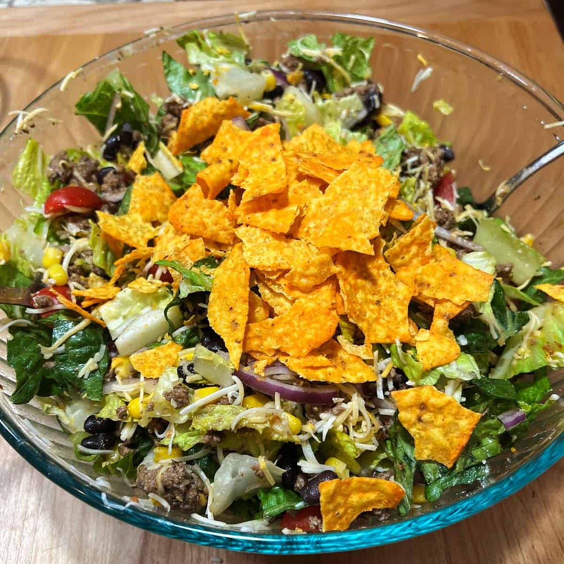 Dorito Taco Salad with Catalina Dressing