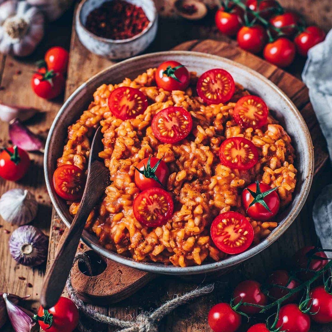 Vegan Creamy Tomato Risotto