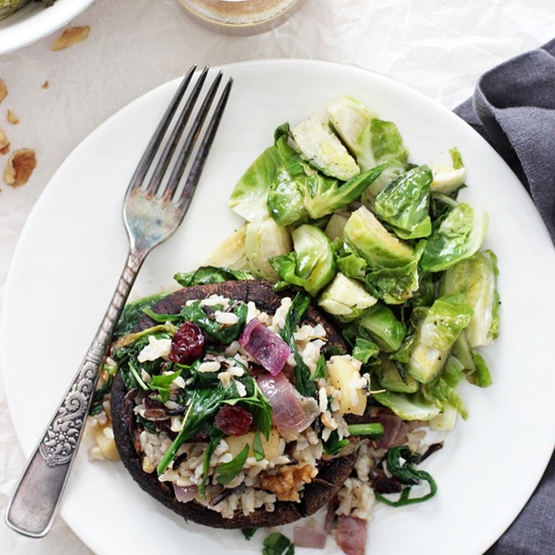 Wild Rice Stuffed Portobello Mushrooms