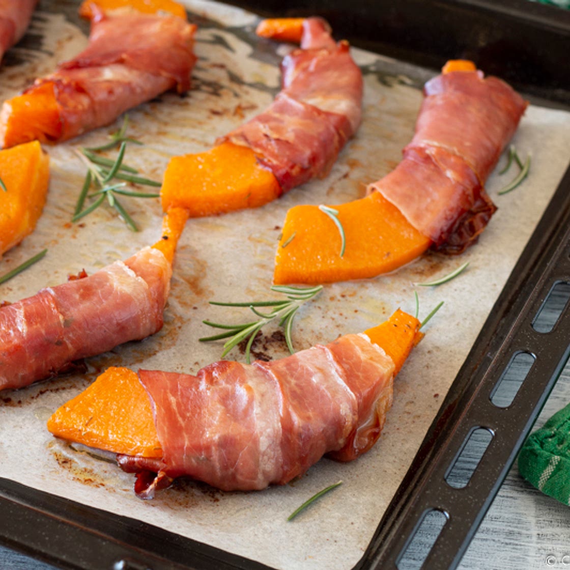 ZUCCA AL FORNO CON SPECK Ricetta facile e veloce