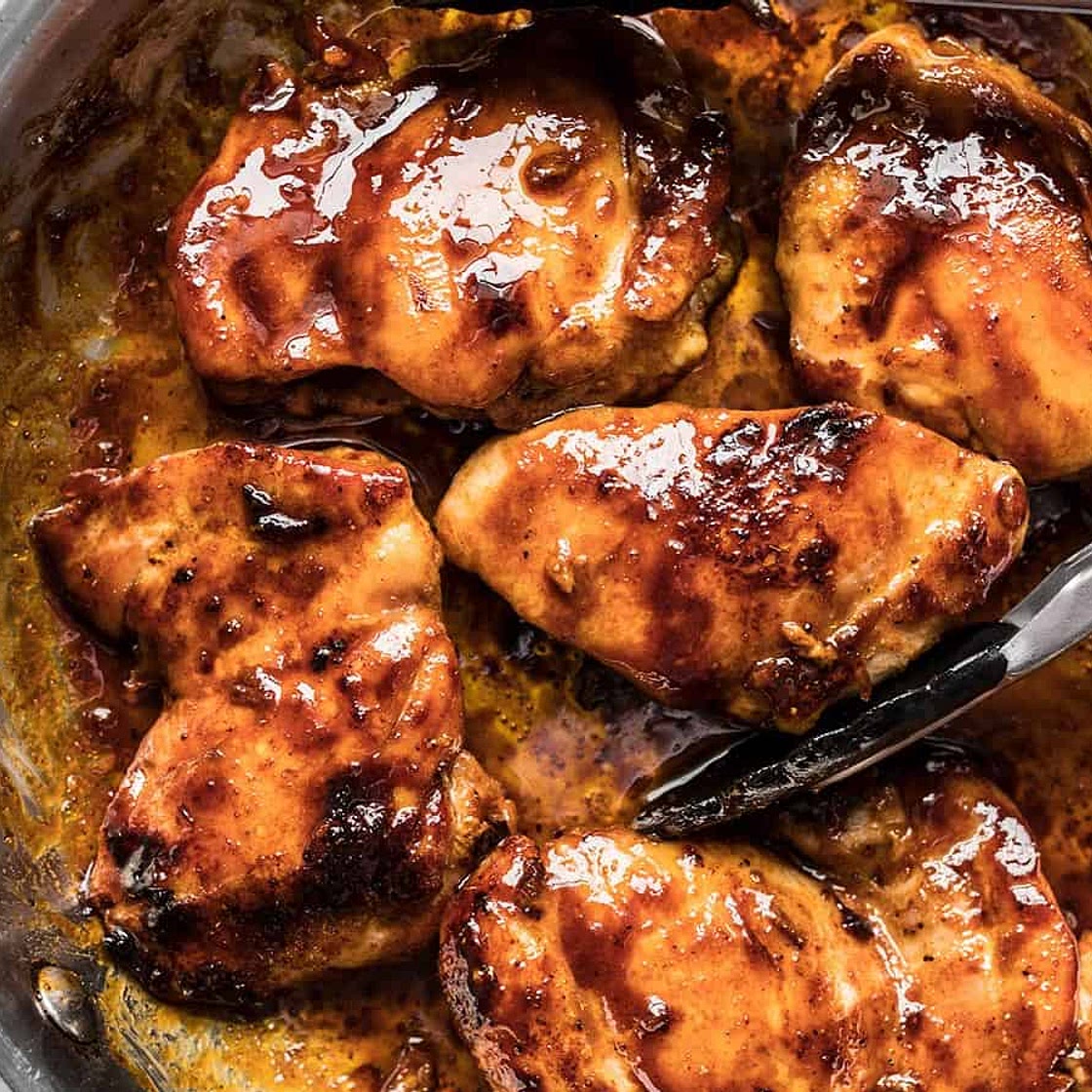 Sweet and Spicy Glazed Chicken Thighs
