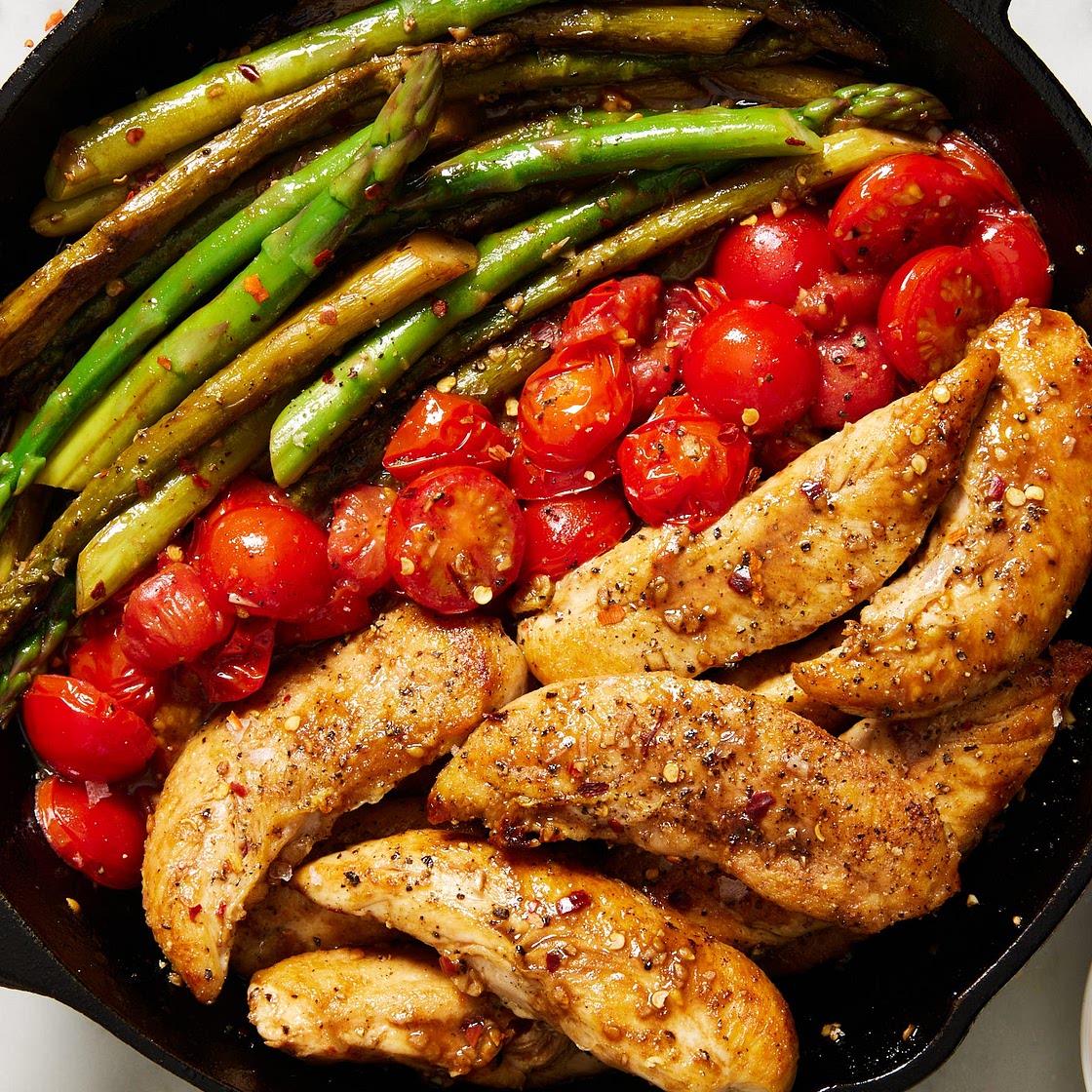 One-Pan Balsamic Chicken and Asparagus