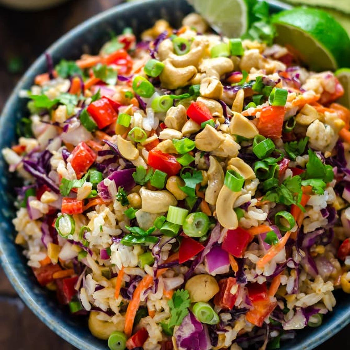 Thai Cashew Coconut Rice with Ginger Peanut Sauce