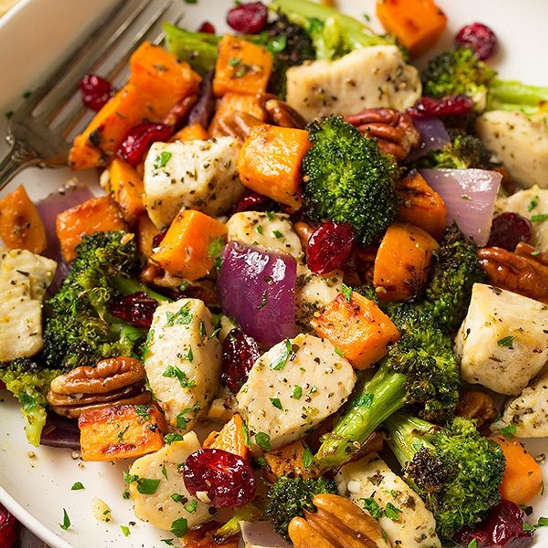 Chicken Broccoli and Sweet Potato Sheet Pan Dinner