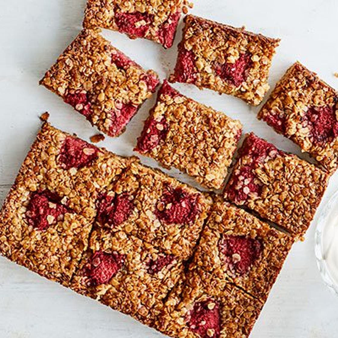 Raspberry honey flapjacks