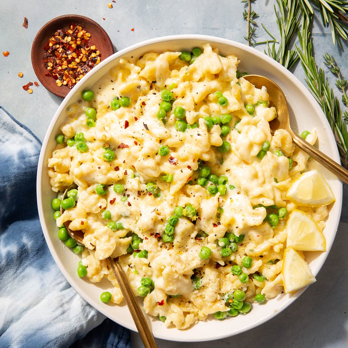Herby Spaetzle with Creamy Lemon Sauce