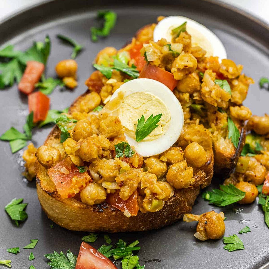 Vegetarian Smashed Chickpea Toast