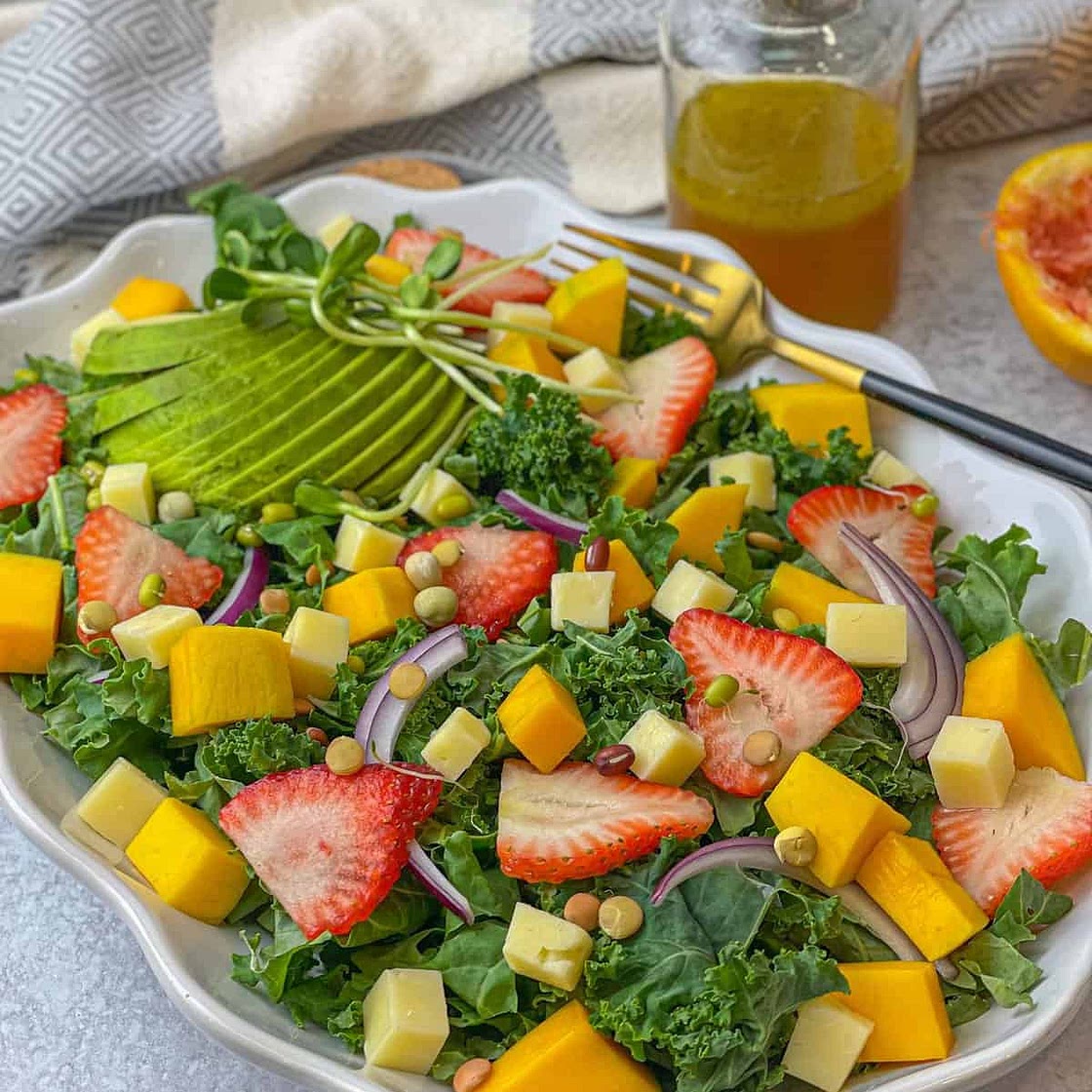 Citrus Vinaigrette Strawberry Mango Kale Salad