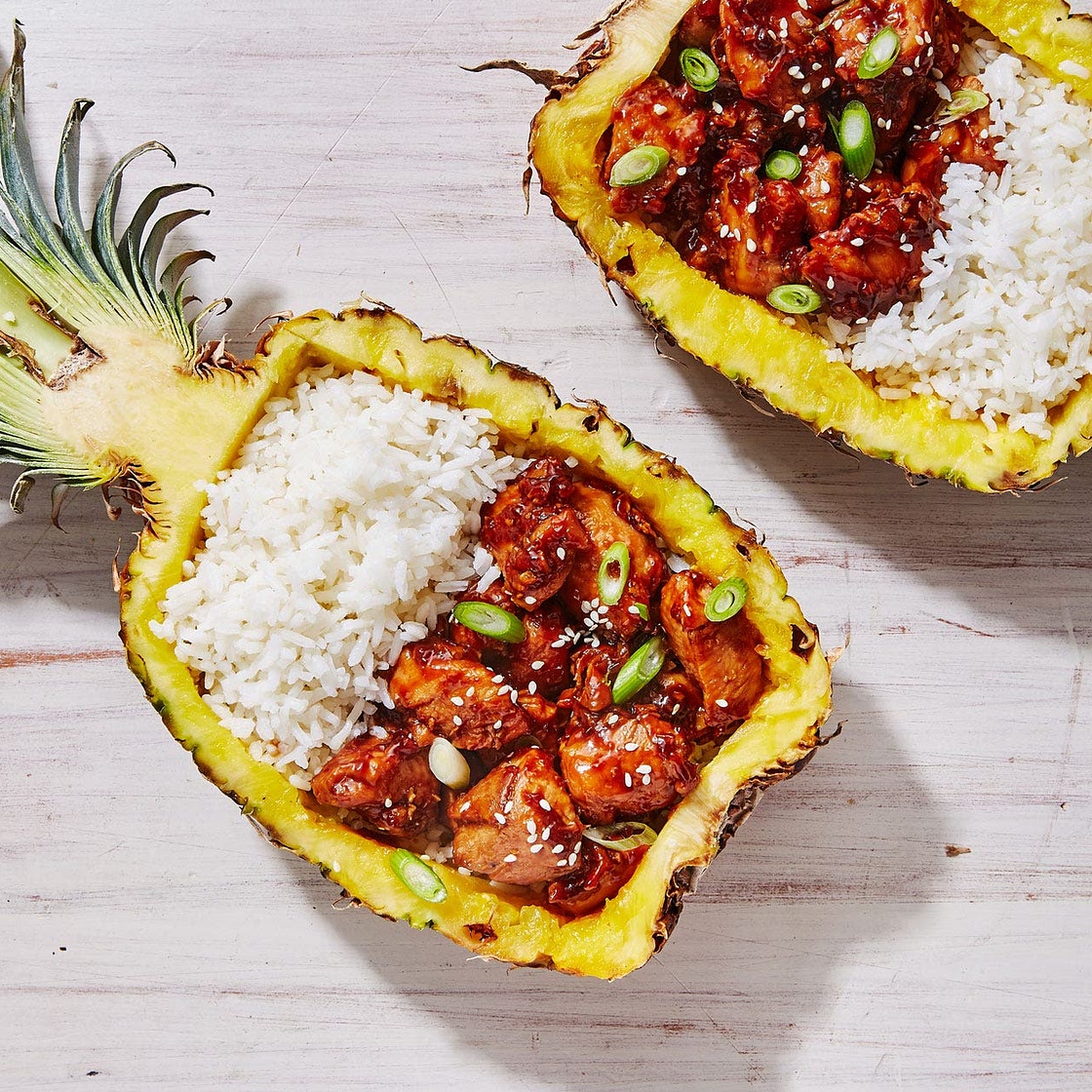 Chicken Teriyaki Pineapple Bowls