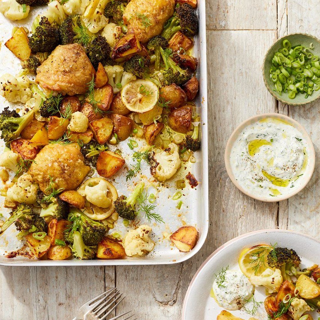 Spring chicken traybake
