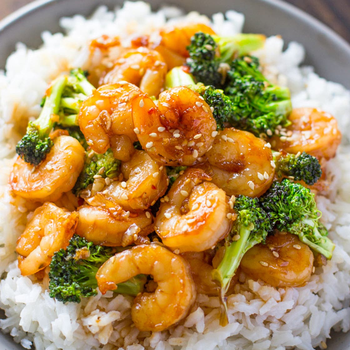 Quick Honey Garlic Shrimp and Broccoli