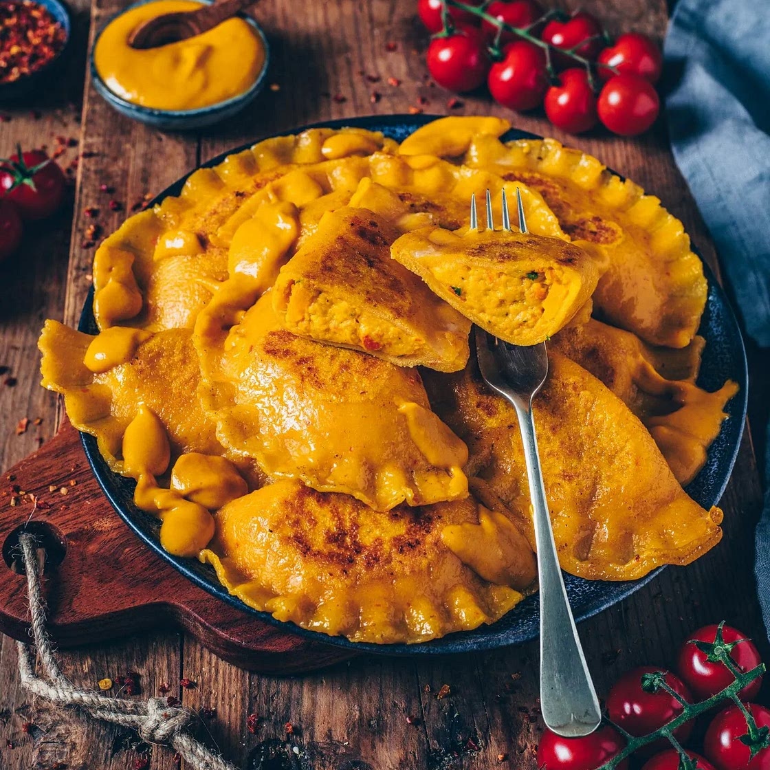 Vegan Pumpkin Ravioli (Pumpkin Pasta Dumplings)