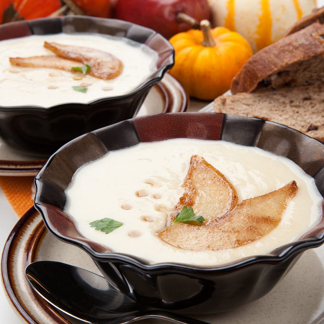 Parsnip and pear soup
