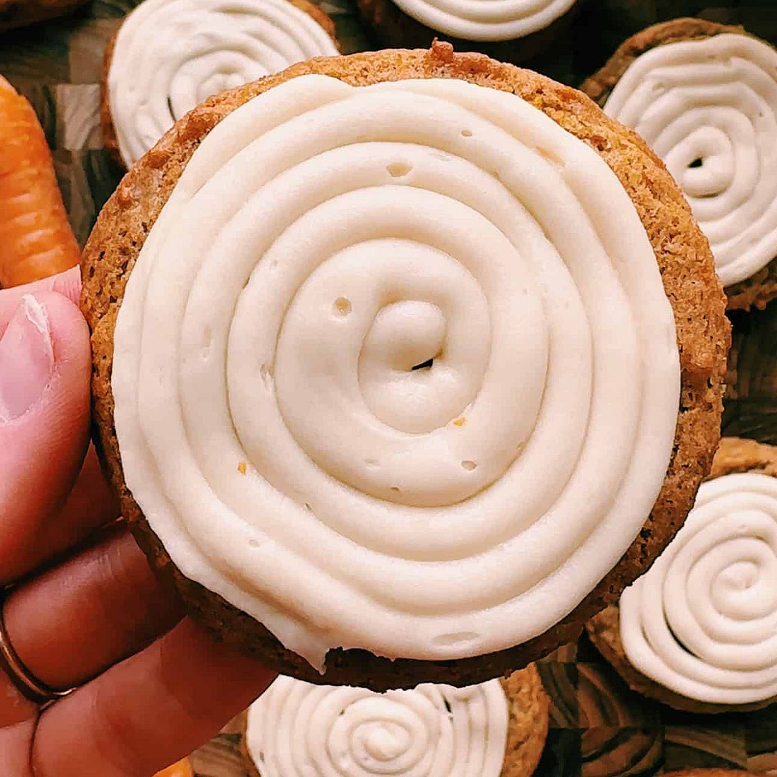 Carrot Cake Cookies with Cream Cheese Frosting