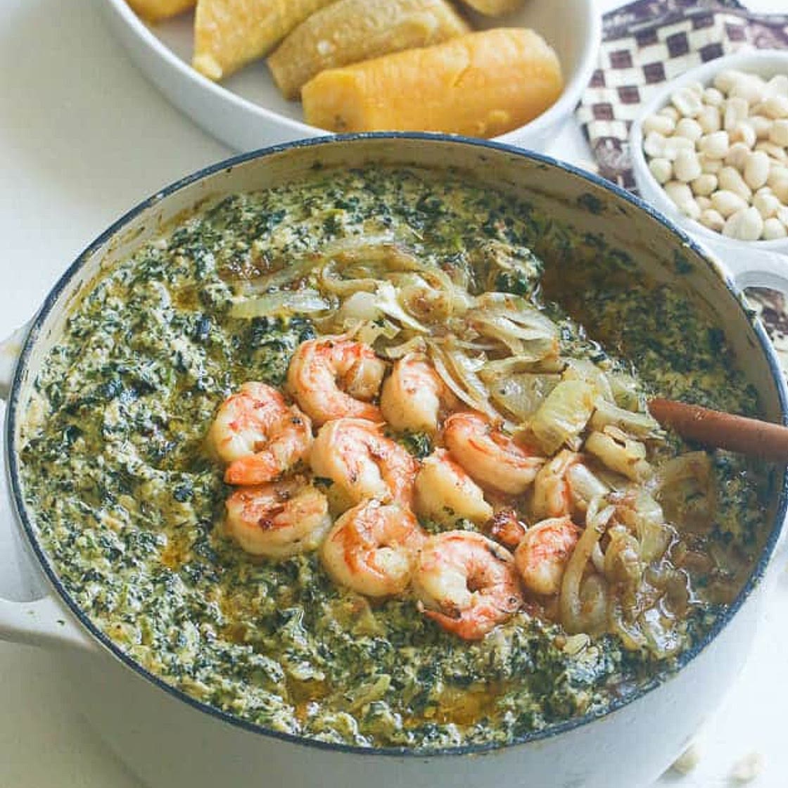 Ndole ( Spinach/ Bitterleaves and Peanut Soup)