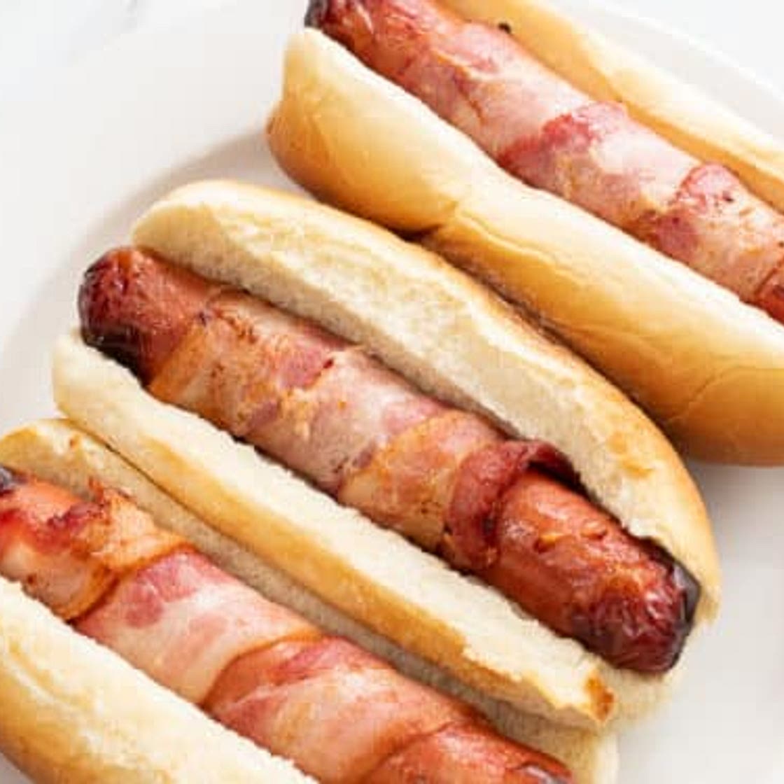 Air Fryer Bacon Wrapped Hot Dogs