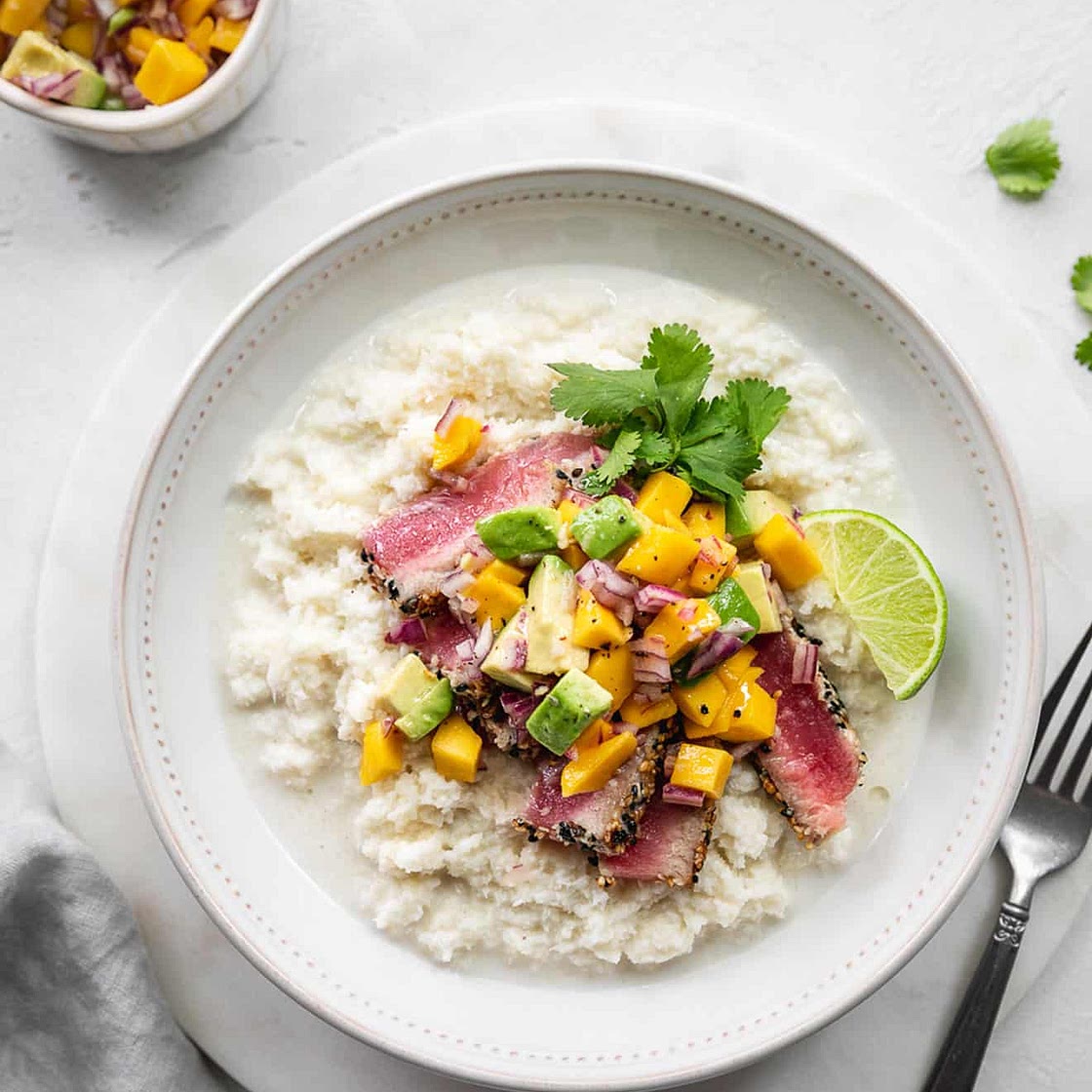 Sesame Crusted Tuna + Mango Salsa