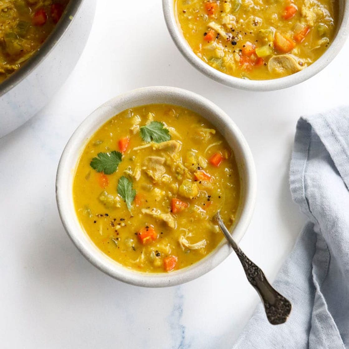 Curry Chicken Soup (Stove or Instant Pot)