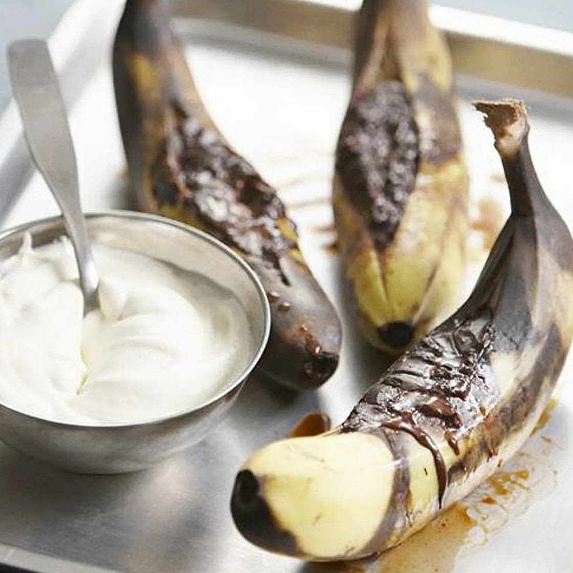 Chocolatey bbq bananas