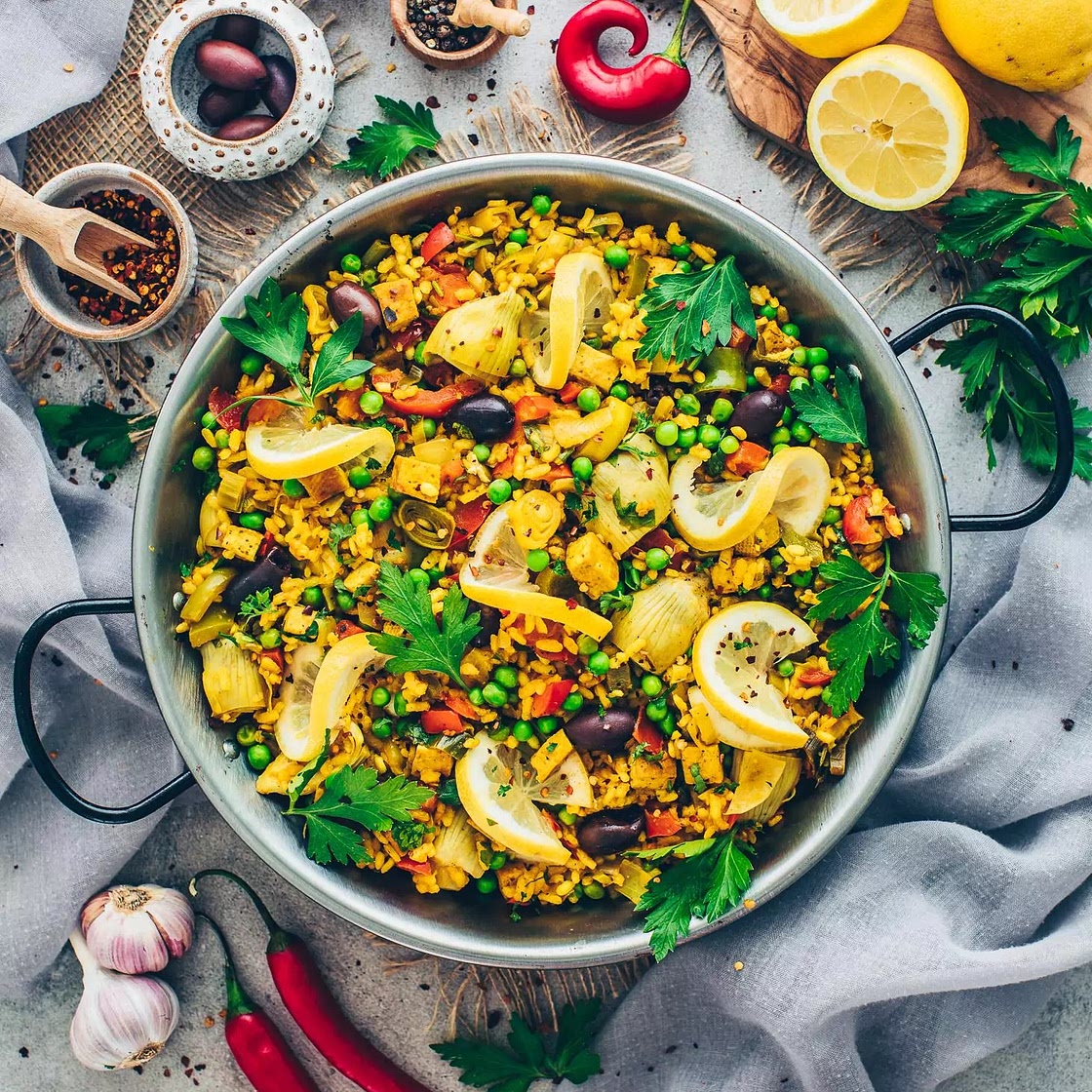 Gemüse-Paella (Vegetarisch, Vegan)