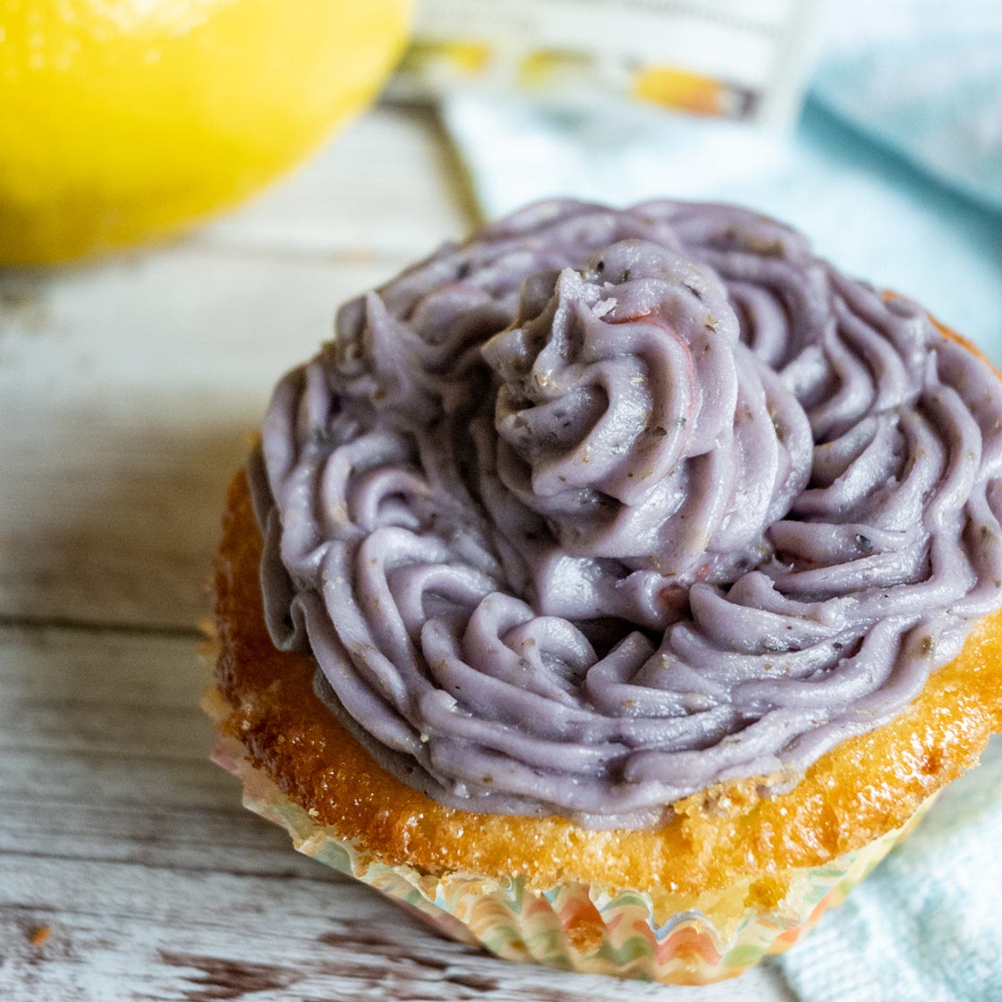 Lemon Cupcakes with Lavender-Chamomile Buttercream