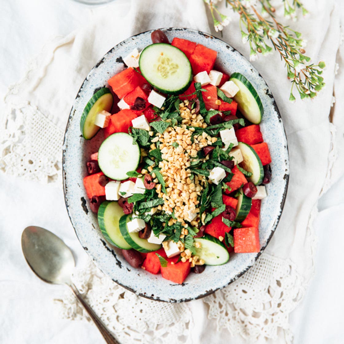 salade de melon d’eau & vinaigrette à l’orange