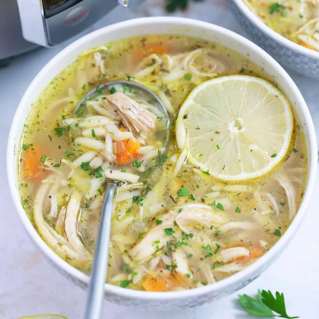 Instant Pot Lemon Chicken Orzo Soup