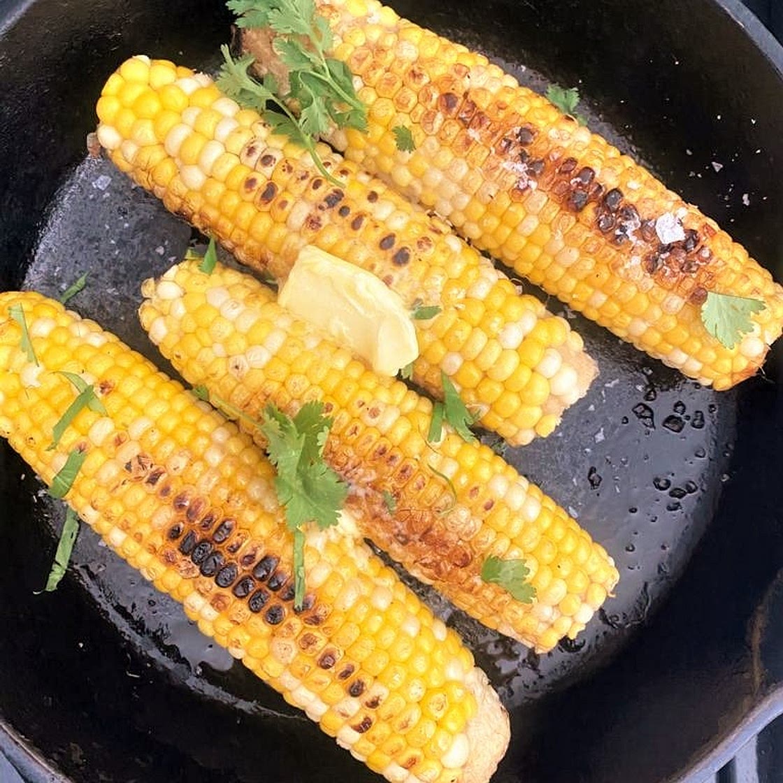 Skillet Charred Corn - Blackened Corn