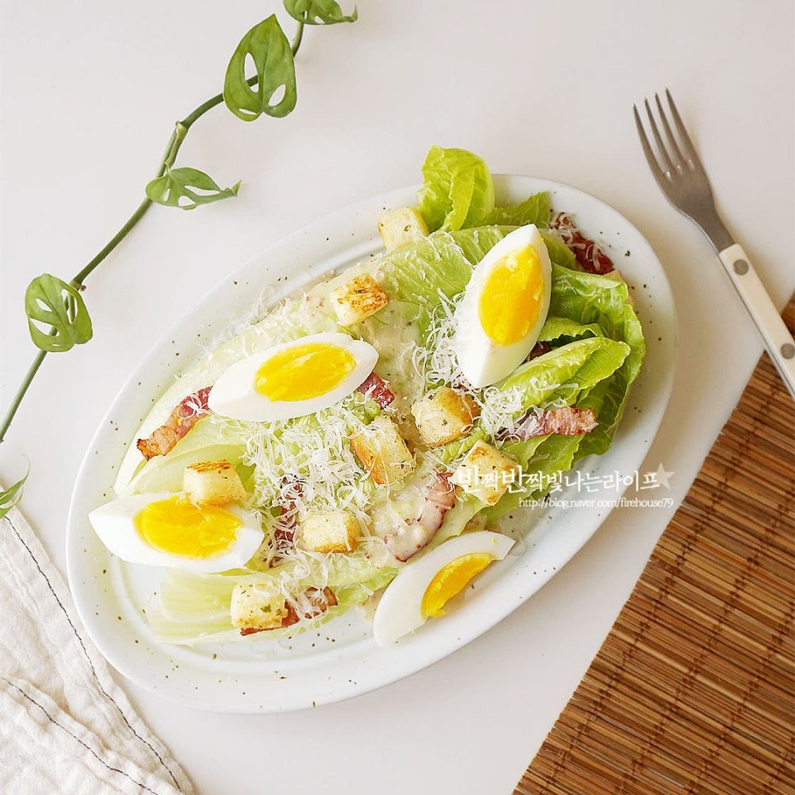 시저샐러드 드레싱 소스 시저드레싱 만드는법 로메인샐러드