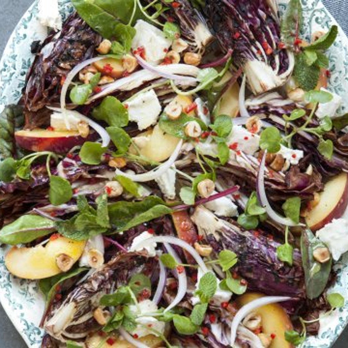 Goat's Cheese, Peach and Radicchio Salad