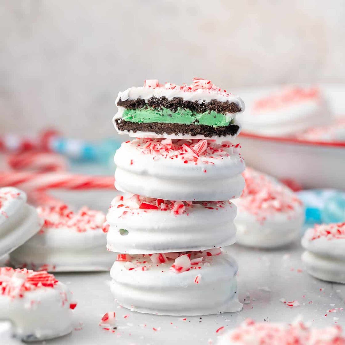 Peppermint Bark Oreos