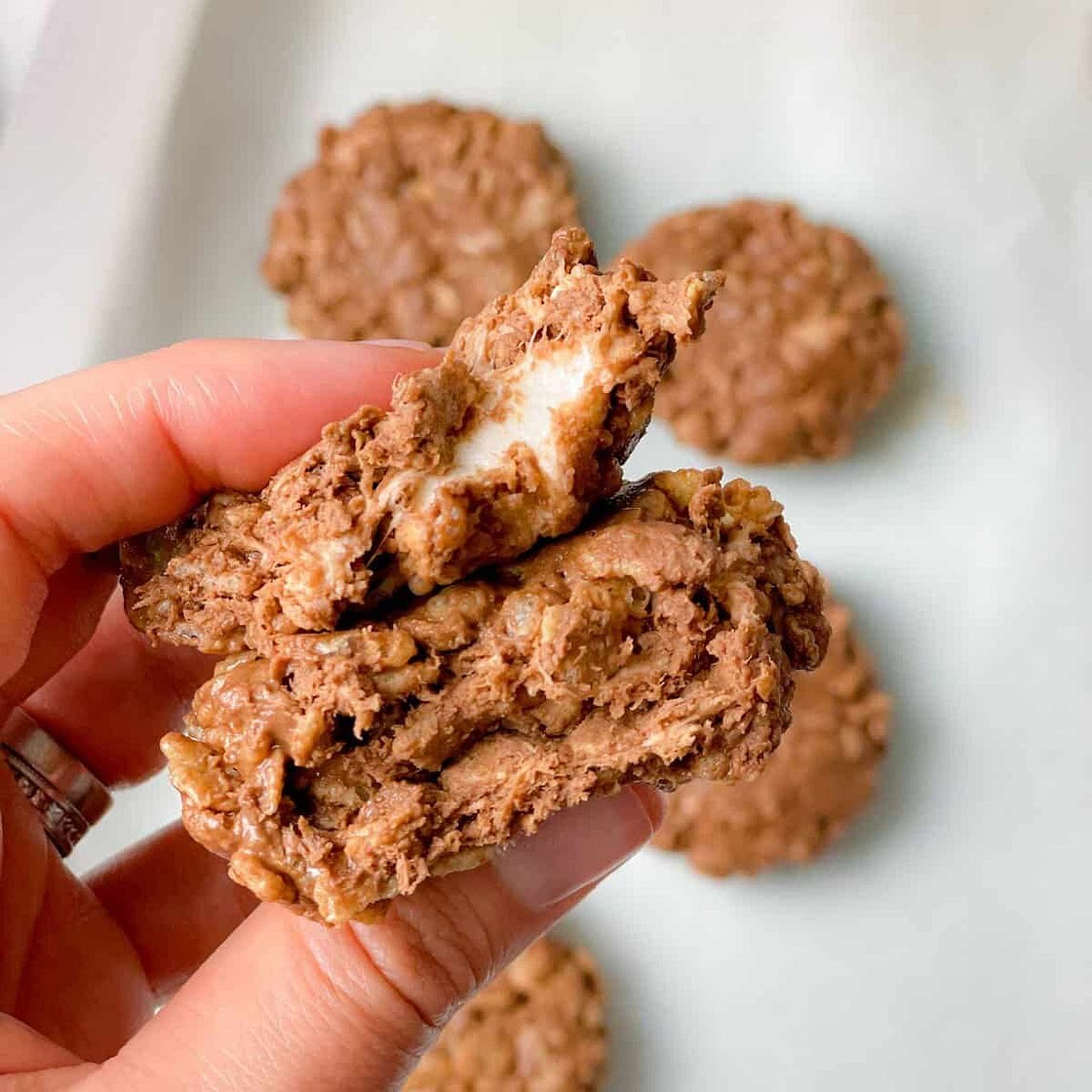 No Bake Marshmallow Crunch Cookies