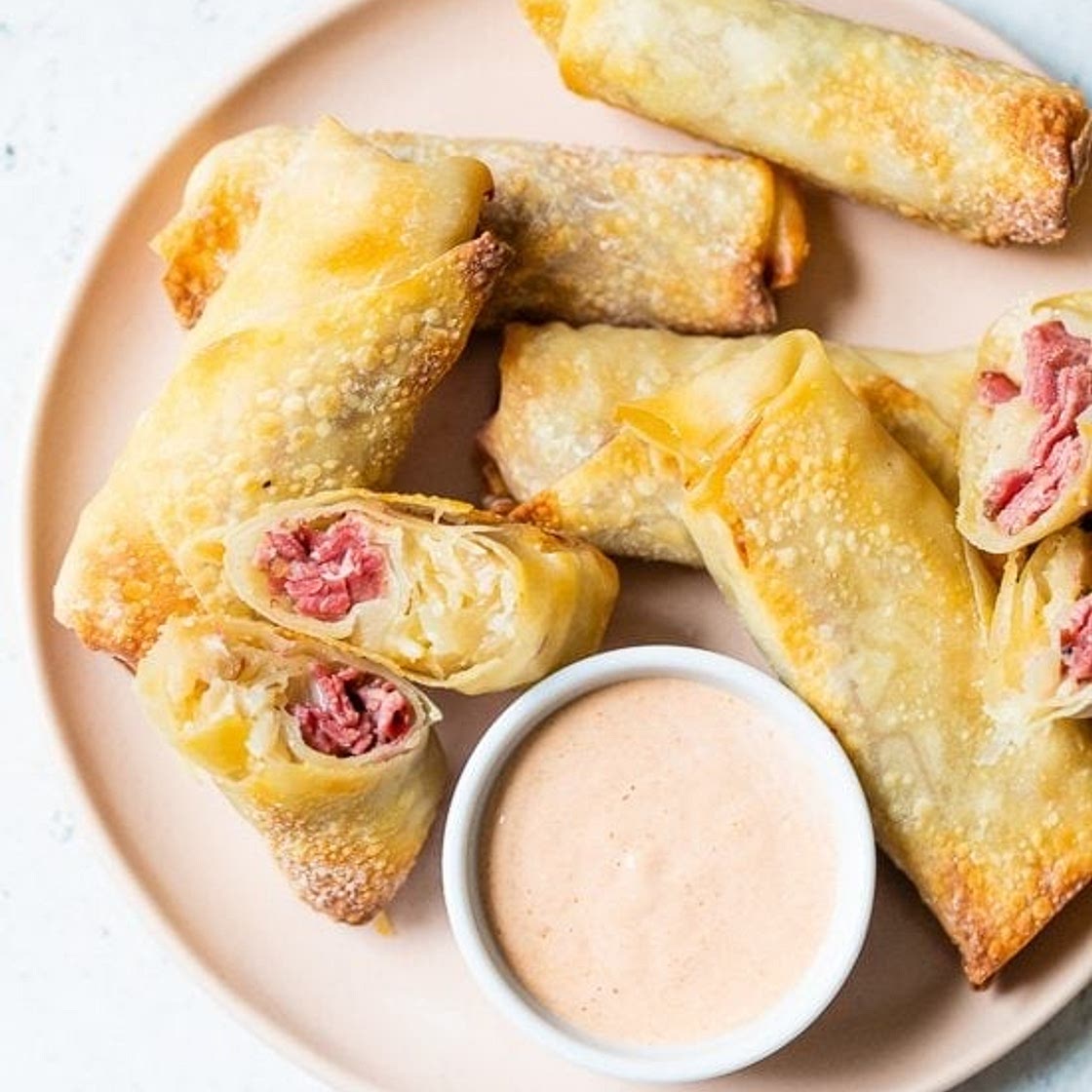 Pastrami Reuben Egg Rolls
