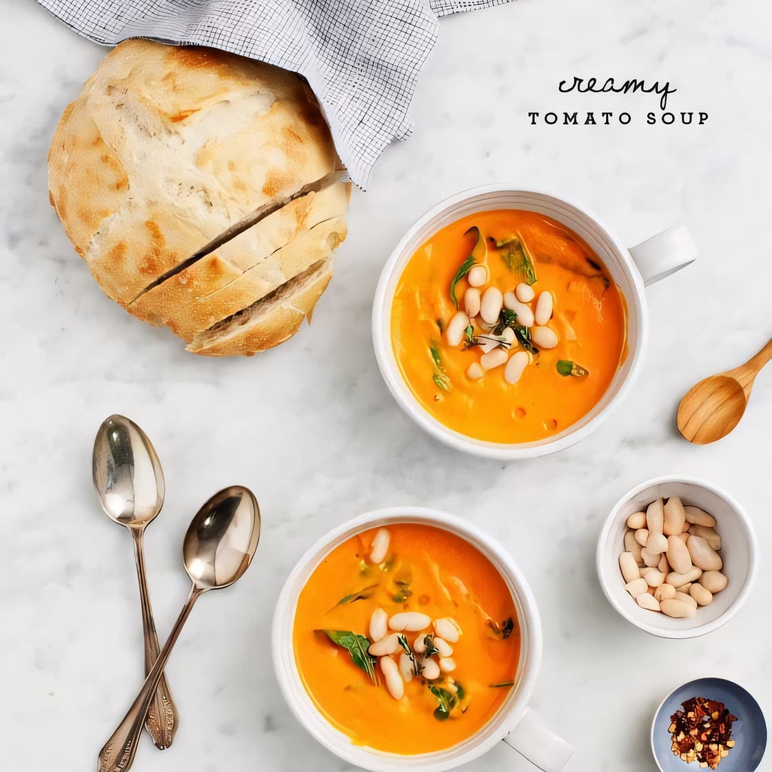 Creamy White Bean & Tomato Soup