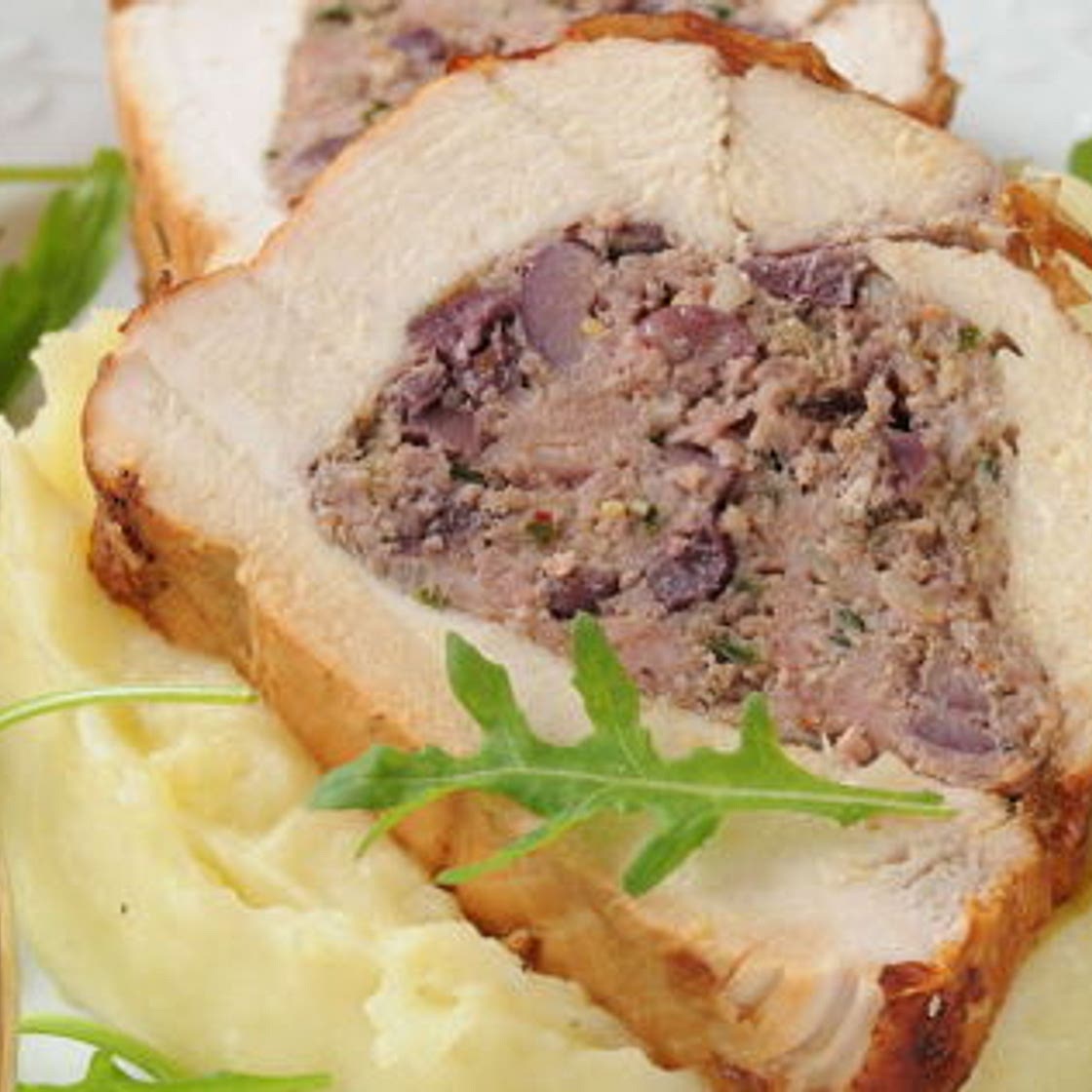 Rôti de dinde farci aux olives