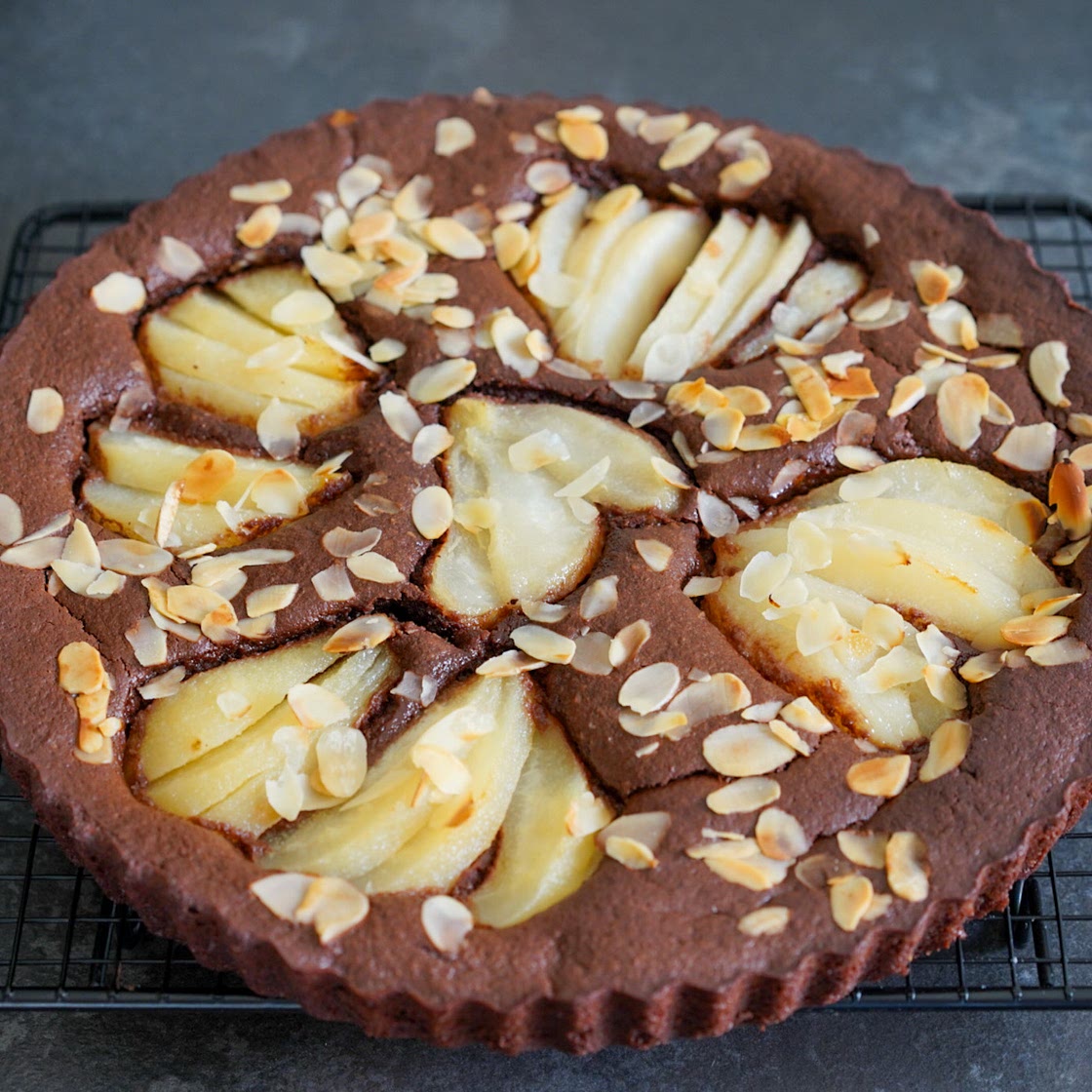 Recette gâteau poires chocolat amande sans beurre et peu sucré