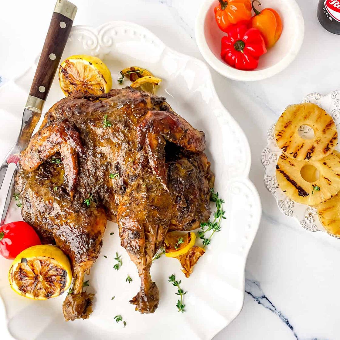 Spatchcocked Jerk Chicken (Oven-Roasted)