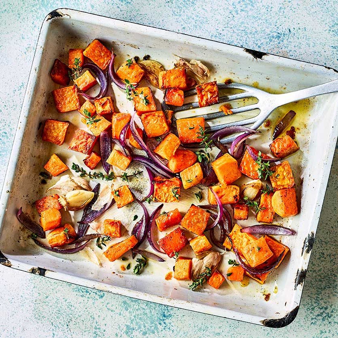 Oven-roasted sweet potatoes