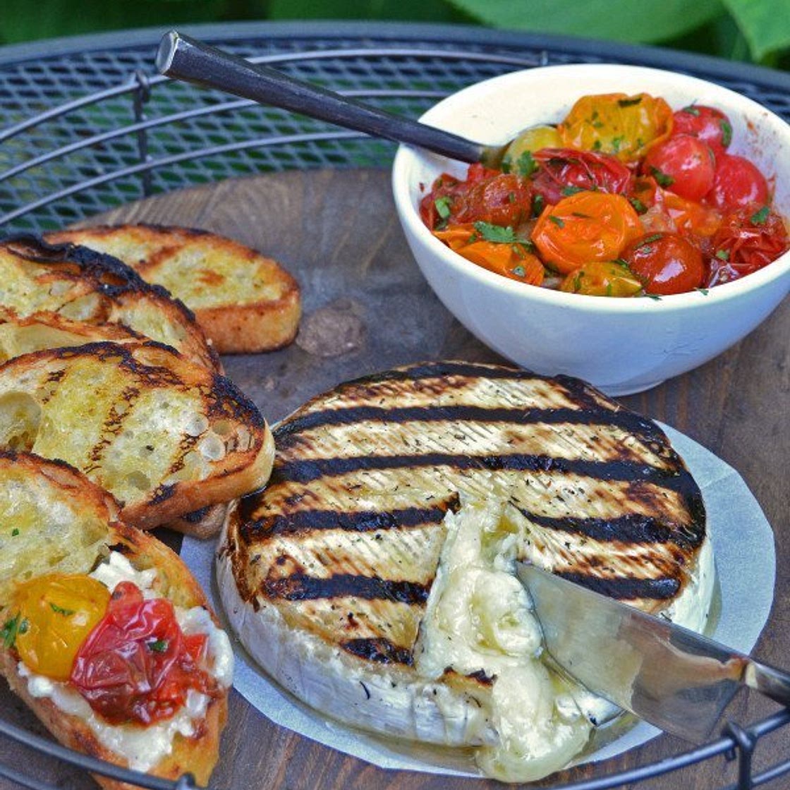 Grilled Brie with Roasted Cherry Tomatoes