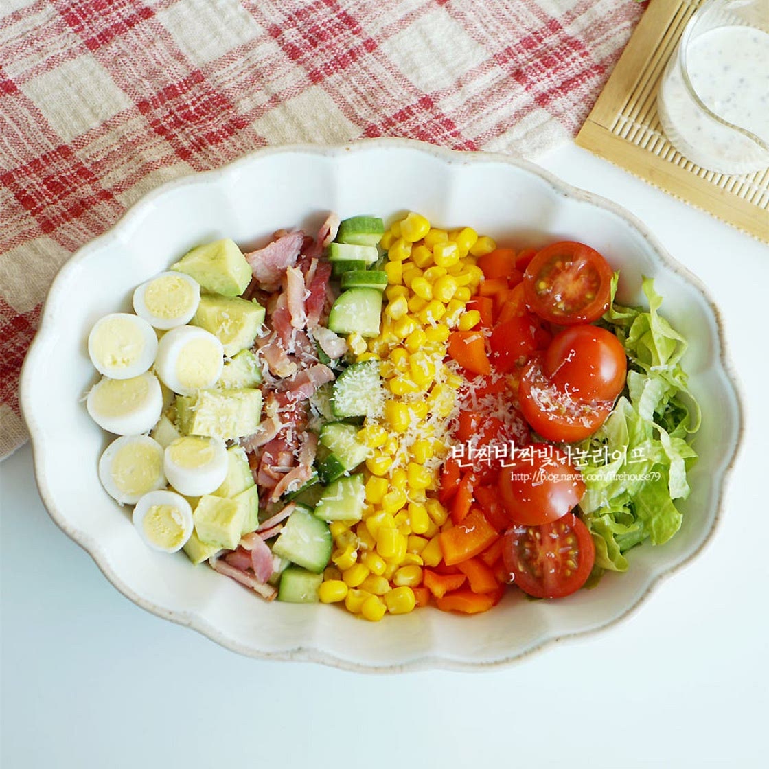 콥샐러드 만들기 랜치 드레싱 소스 곁들여 만드는법
