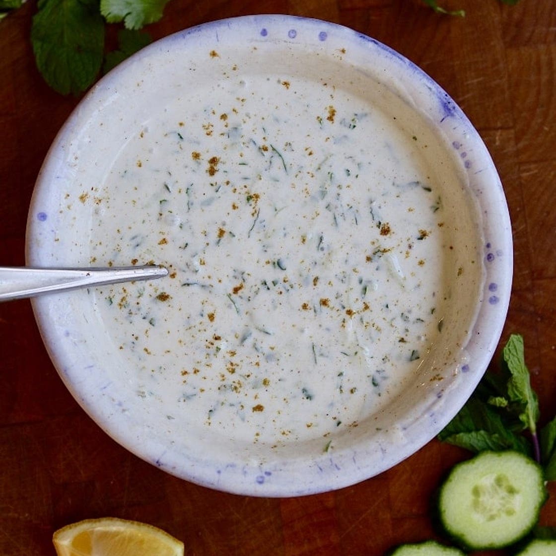 Vegan Raita (Indian Cucumber Yogurt Sauce)