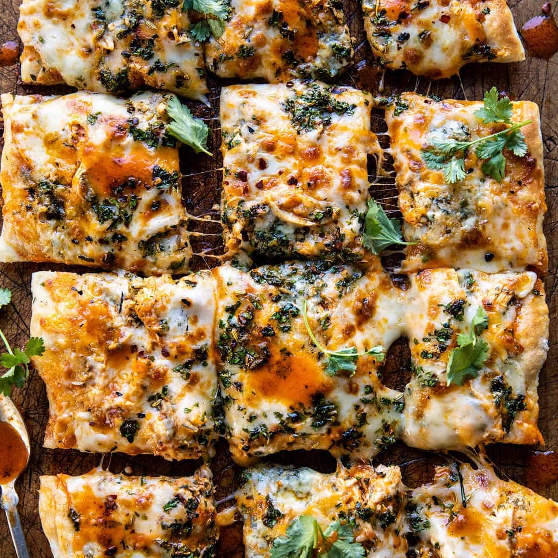 Sheet Pan Buffalo Chicken Pizza