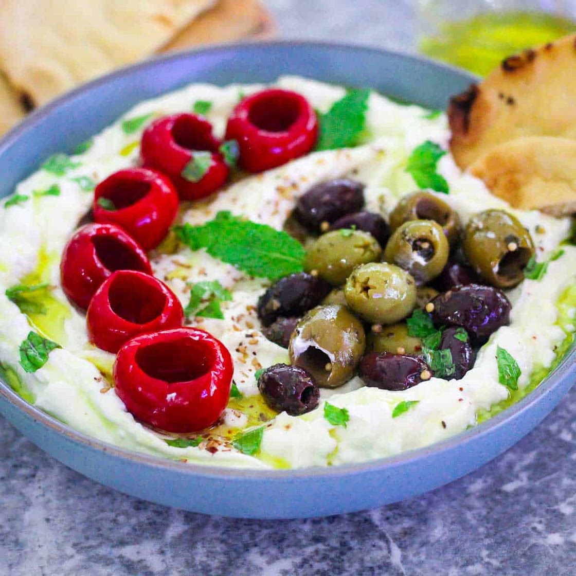 Whipped Cottage Cheese Dip with Feta Dip