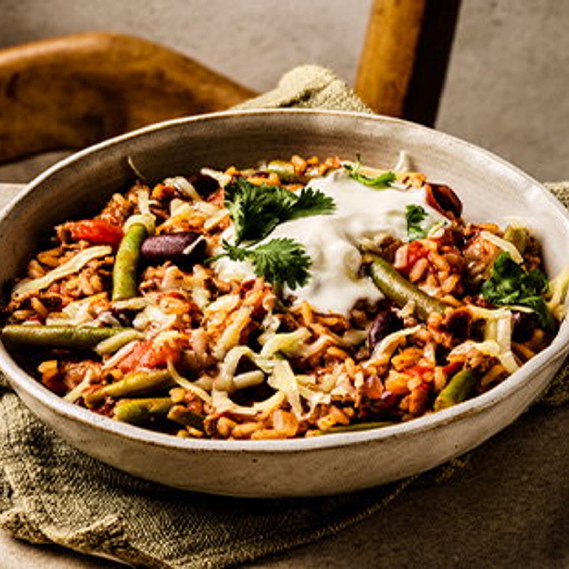 Brazilian-style beef with rice