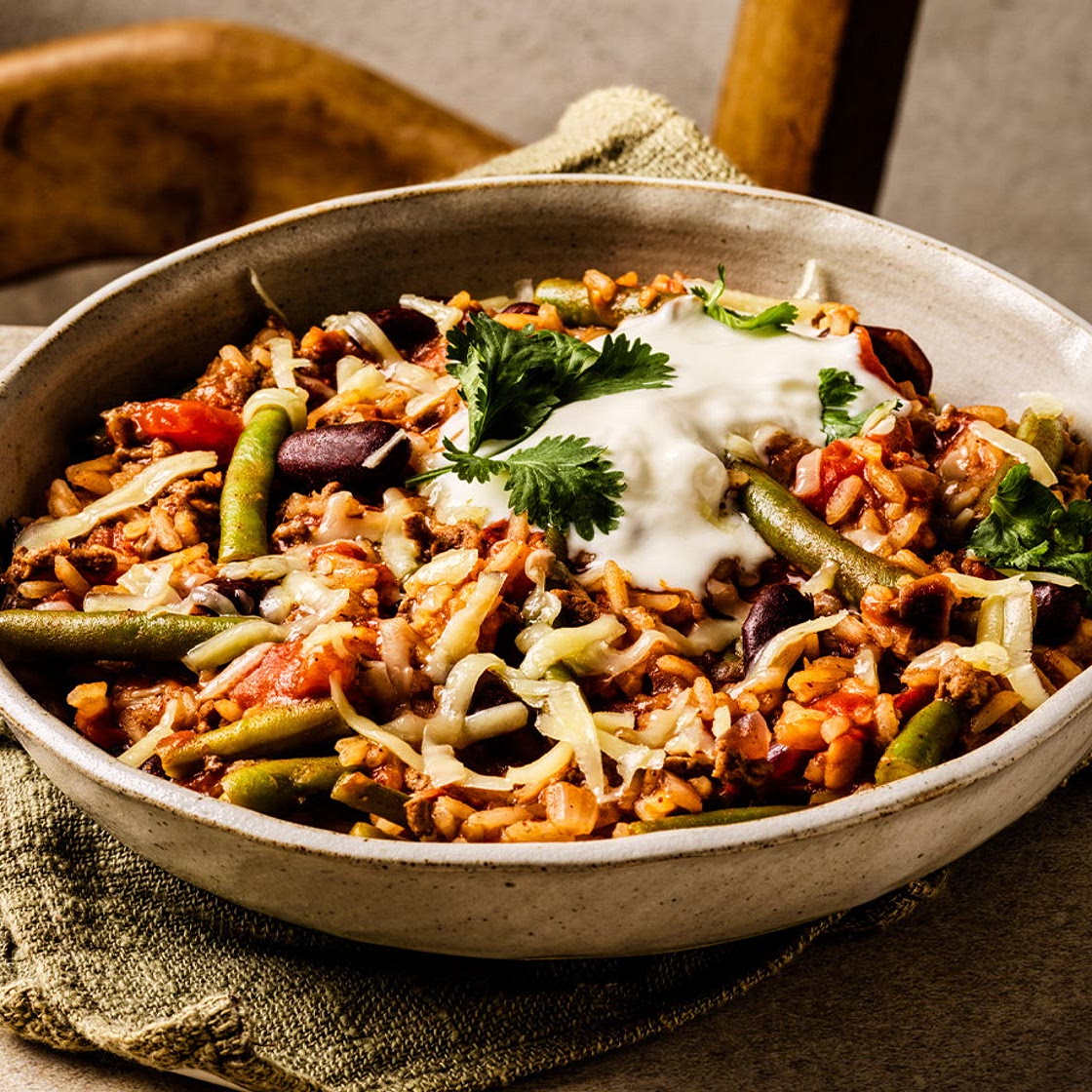 Brazilian-style beef with rice
