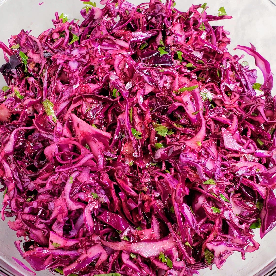 Red Cabbage Slaw for Fish Tacos