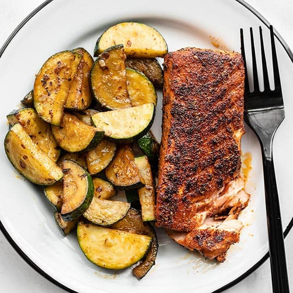 Blackened Salmon with Zucchini